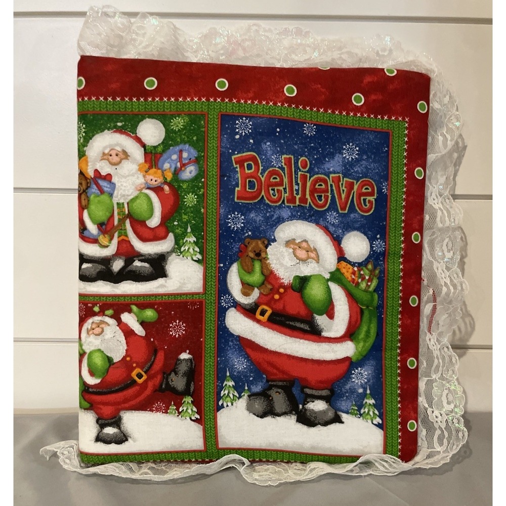 Handmade Scrapbook‎ Quilt Vintage Christmas Photo Album, Santa